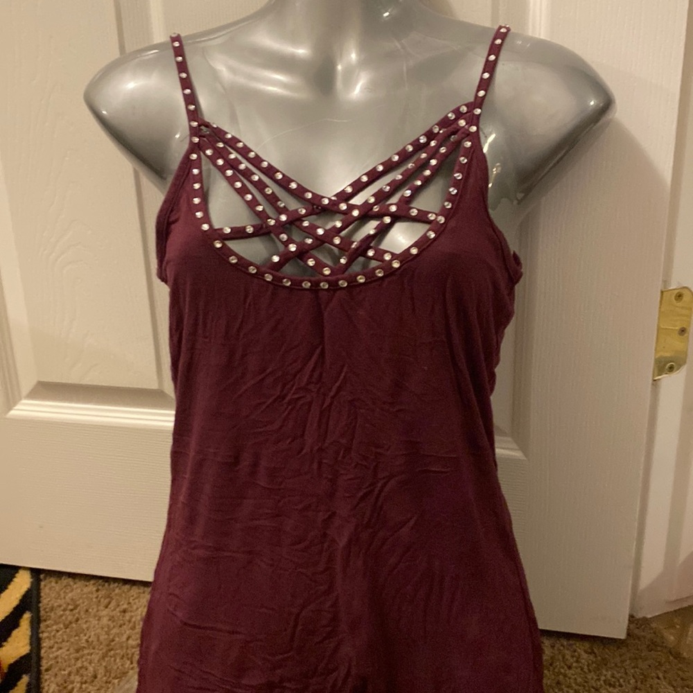 BKE rhinestone strappy tank top